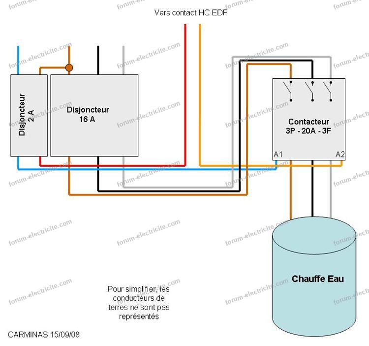 Branchement contacteur jour nuit chauffe eau [Résolu]