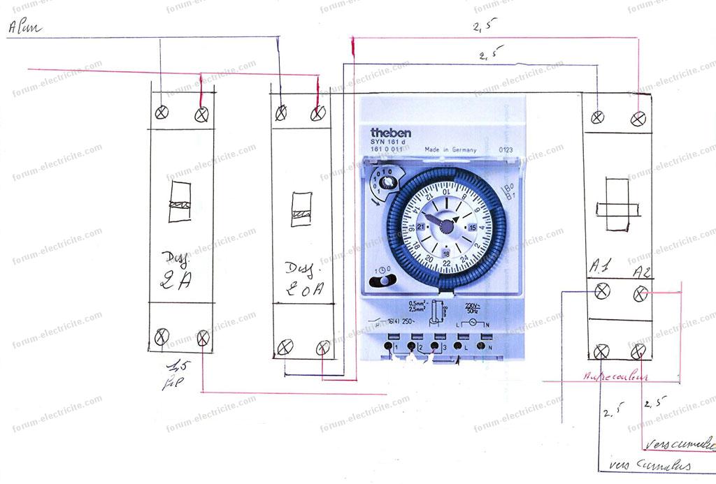 Schema Cablage Horloge Theben