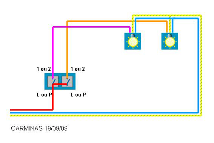 Branchement double interrupteur 2 lampes