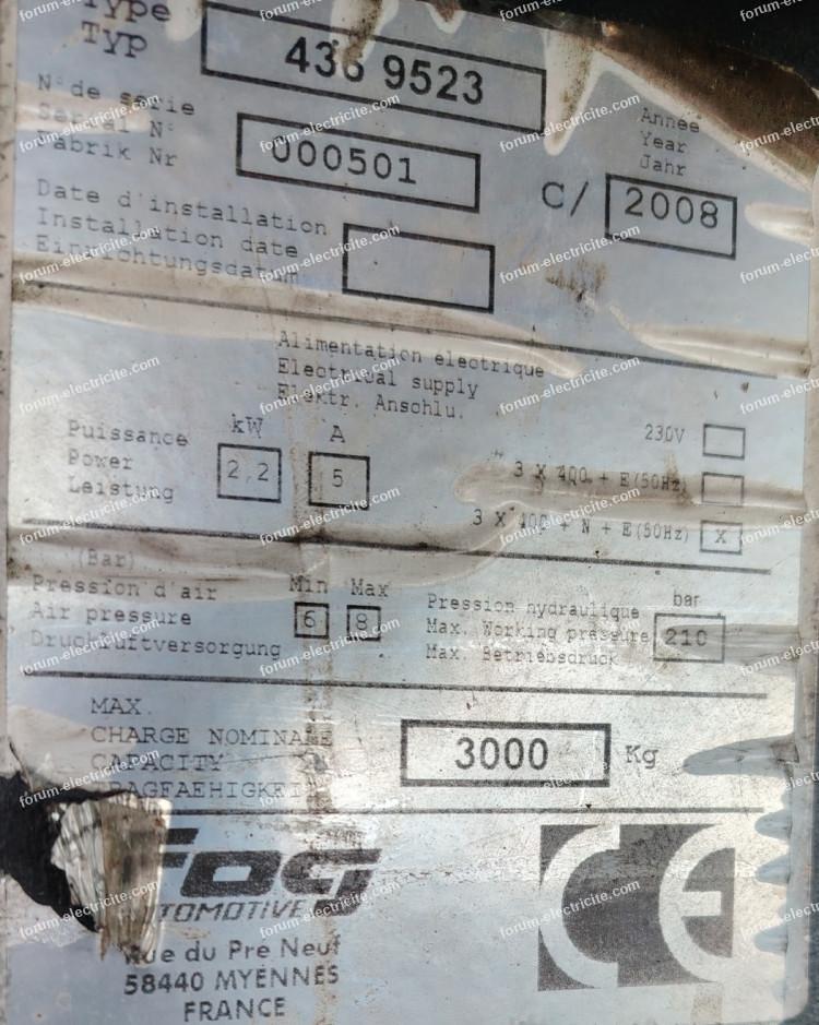 branchement moteur pont ciseaux