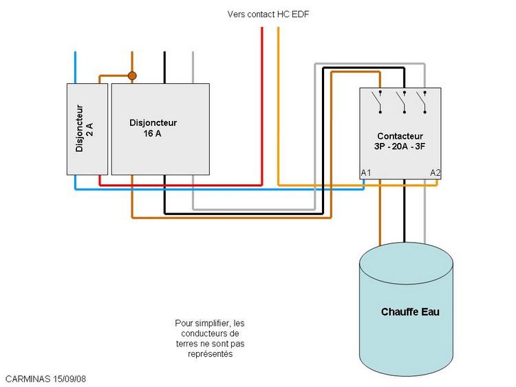 Schéma horloge modulaire sur chauffe-eau triphasé  Forum Conseils  Électricité Schémas Informations