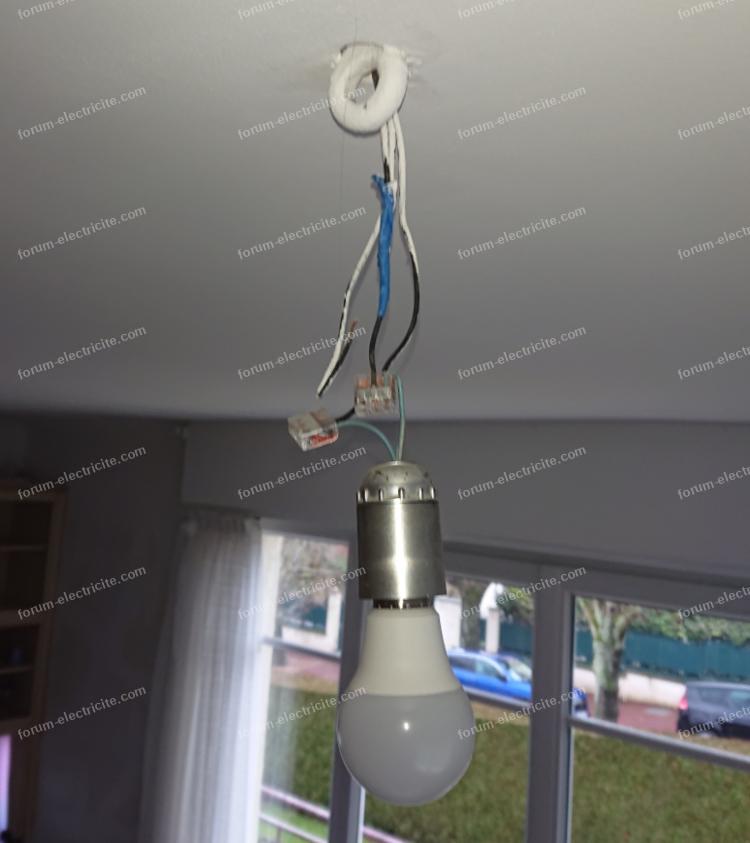 brancher lustre avec fils de la même couleur
