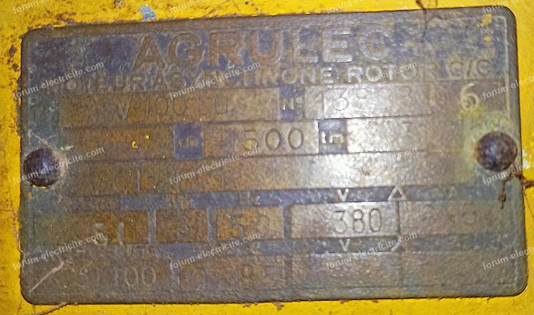 plaque signalétique moteur triphasé