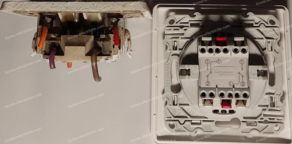 remplacer va-et-vient Legrand par Schneider Ovalis