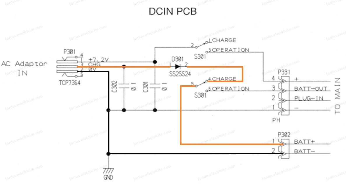 schéma alimentation DAT Tascam