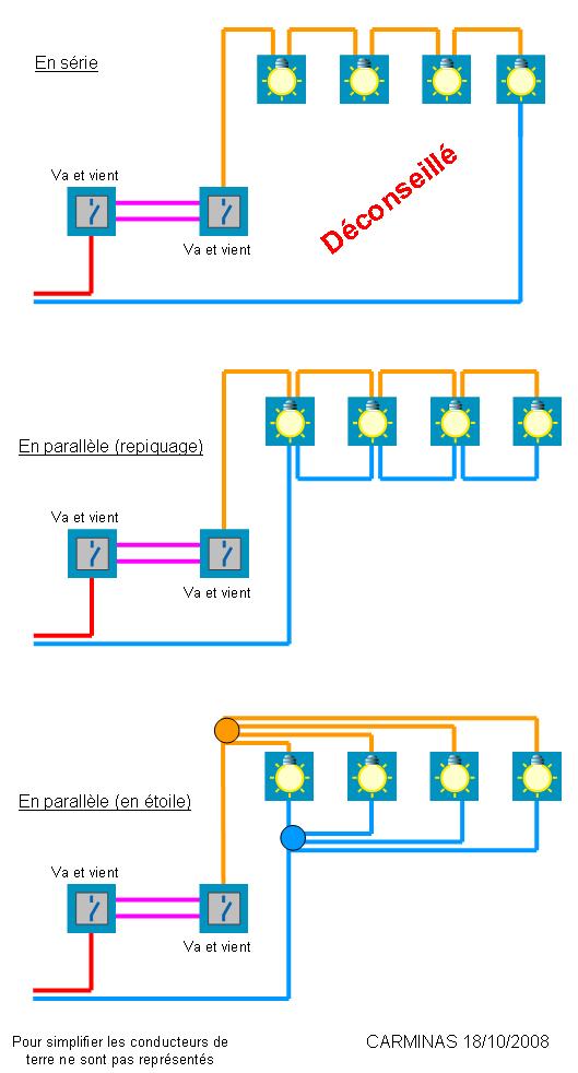 schema branchement ampoules electrique