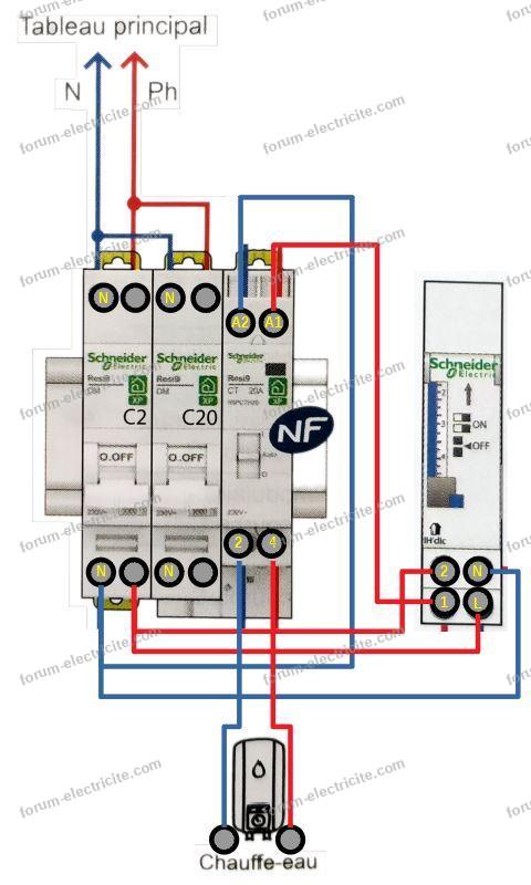 Branchement Telerupteur Schneider Resi9 Xp