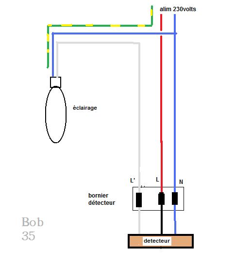 Schema Electrique Branchement Cablage: schéma branchement câblage détecteur  de mouvement presence