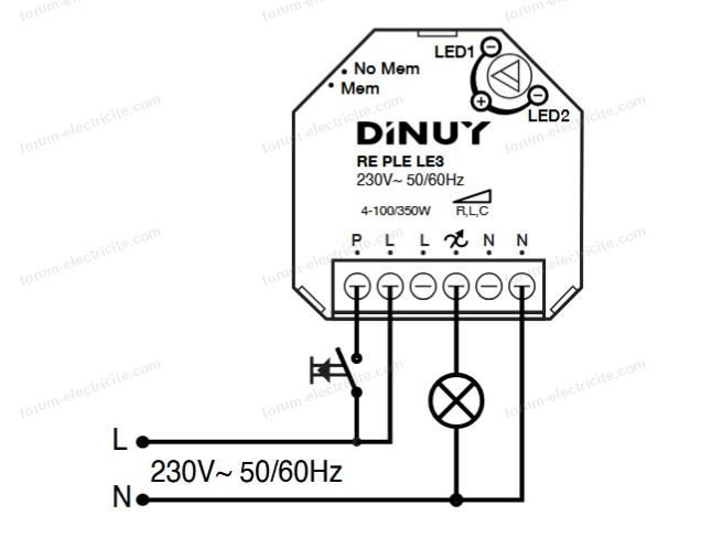 schéma branchement variateur Dinuy