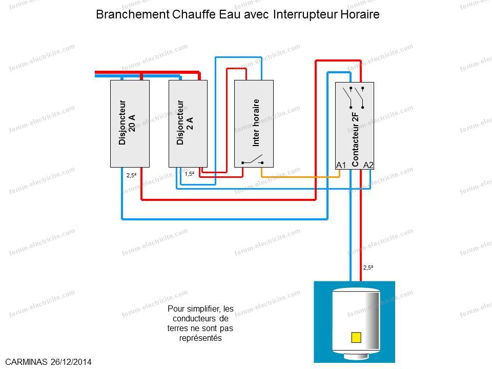 schéma câblage horloge 3705 chauffe-eau