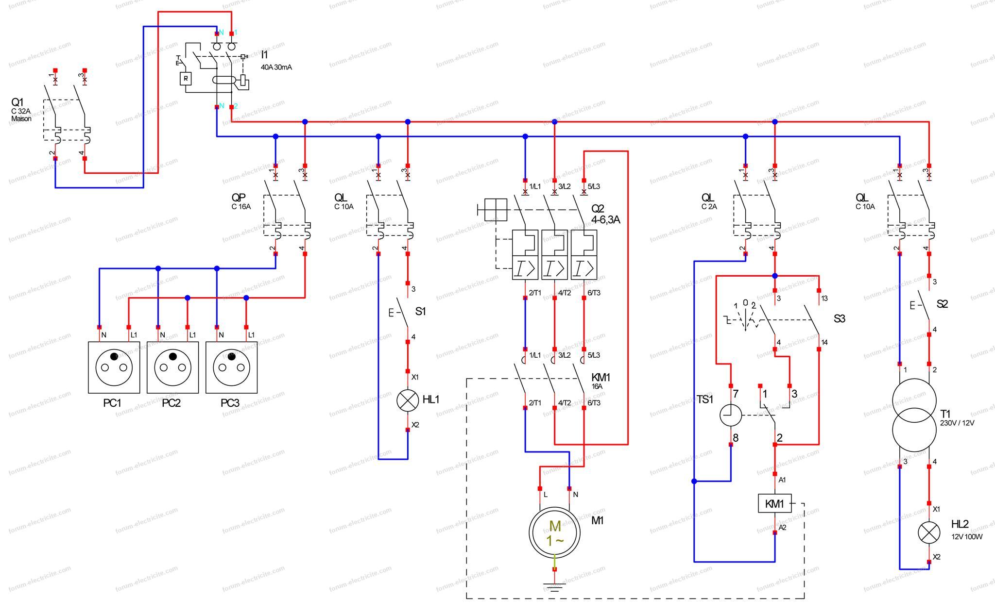 schéma coffret électrique piscine