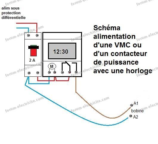 Schéma électrique branchement horloge programmable pour un chauffe eau  triphasé. Forum électricité