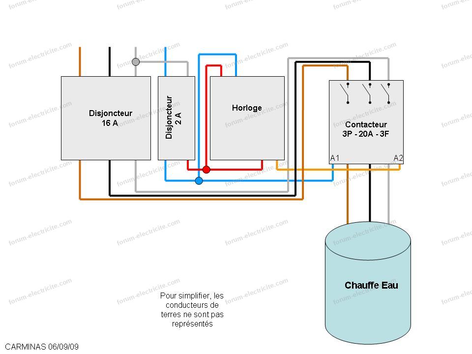 Schéma horloge modulaire sur chauffe-eau triphasé  Forum Conseils  Électricité Schémas Informations