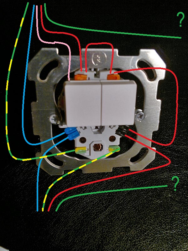 Schéma électriques : Remplacement combiné prise interrupteurs double