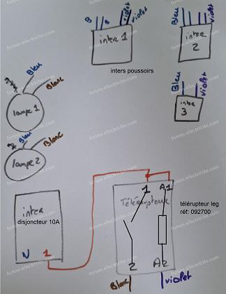 schéma raccordement télérupteur