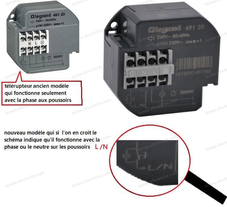schéma télérupteur Legrand 49120