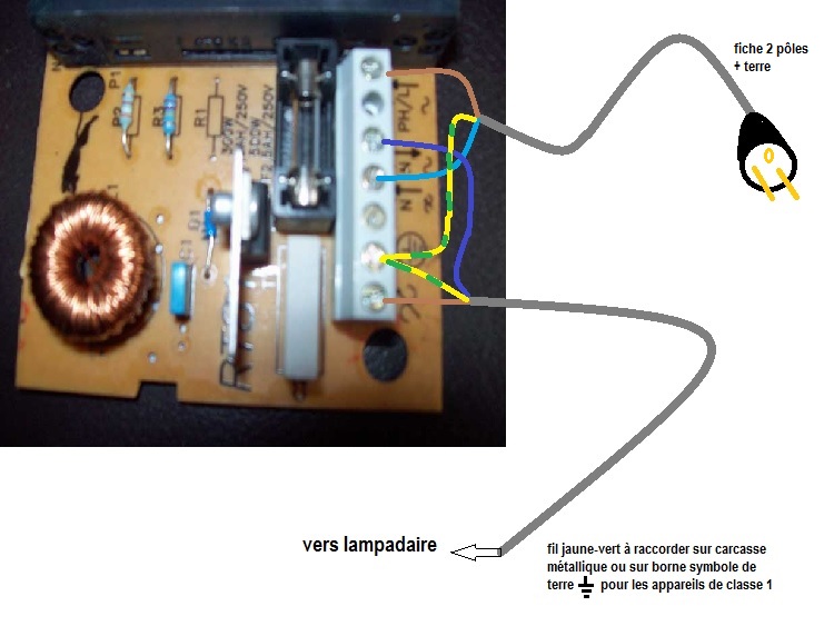 Question électricité. Branchement variateur lampe halogène.